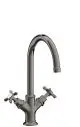 AXOR-HG-AXOR-Montreux-2-Griff-Waschtischarmatur-210-mit-Kreuzgriffen-und-Zugstangen-Ablaufgarnitur-Polished-Black-Chrome-16502330 gallery number 1